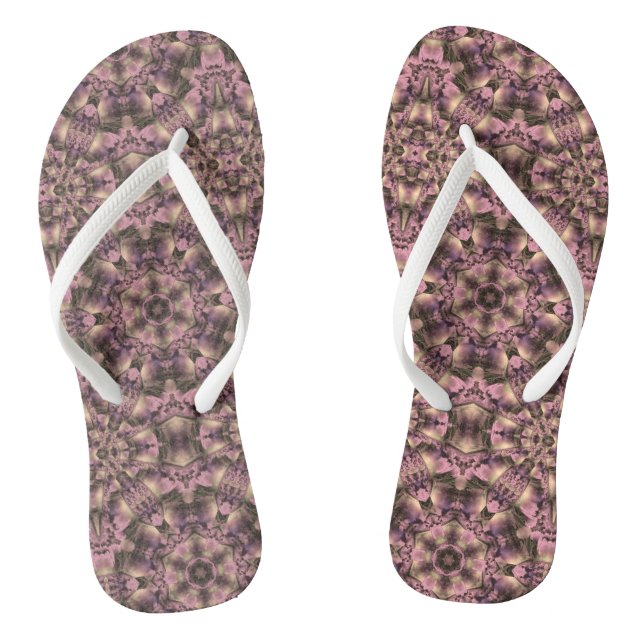 Victorian Pink Antique Flip Flops (Footbed)