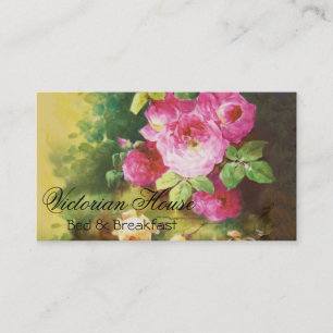 Victorian Pink Cabbage Roses Business Cards