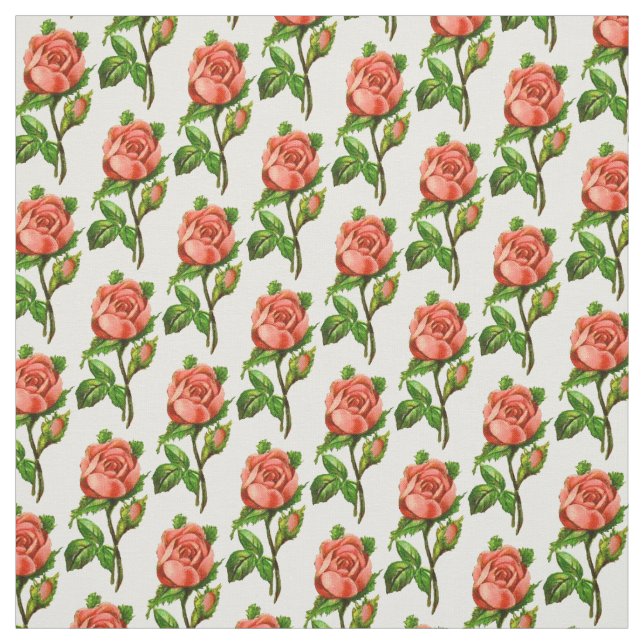 Victorian Pink English Rose Fabric (Swatch)