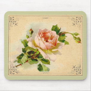 Victorian Pink Rose Mouse Mat