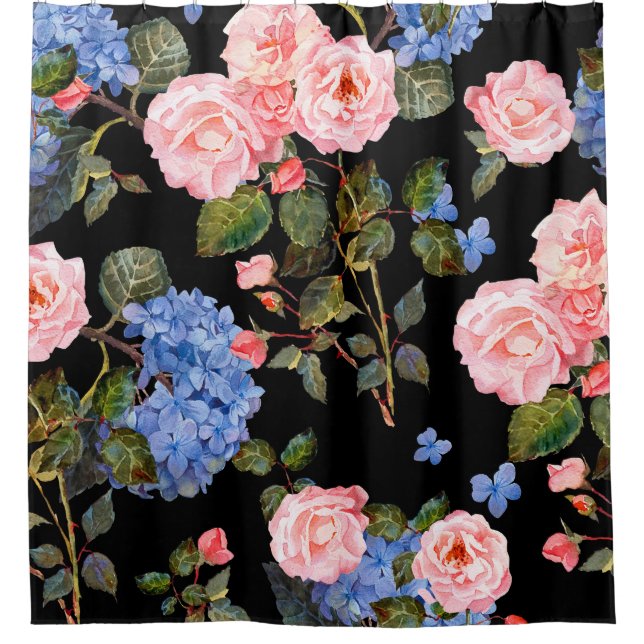 Victorian pink roses bouquet. shower curtain (Front)