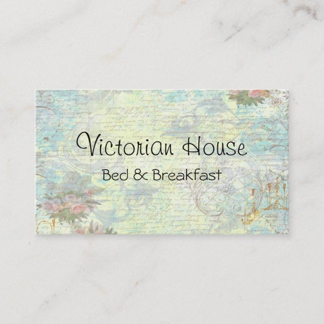 Victorian Pink Roses Business Cards (Front)