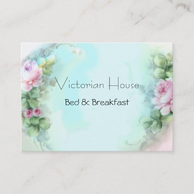 Victorian Pink Roses Business Cards (Front)