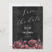 Victorian Pink Roses Gothic Wedding Save the Date 