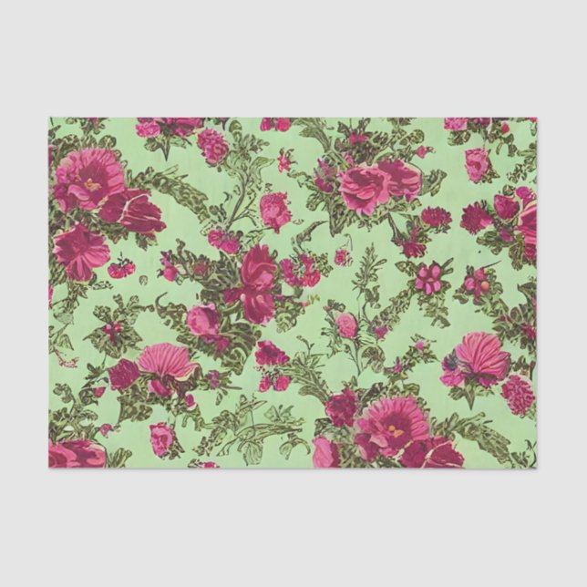 Victorian Pink Roses Tissue Paper (Front)