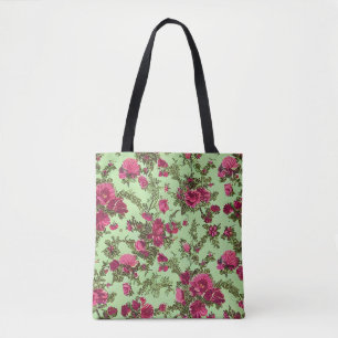 Victorian Pink Roses Tote Bag