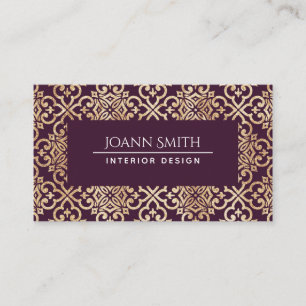 Victorian Plum & Gold Business Card