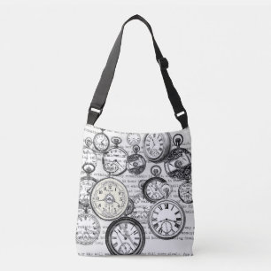 Victorian Pocket Watch Alice in Wonderland Crossbody Bag