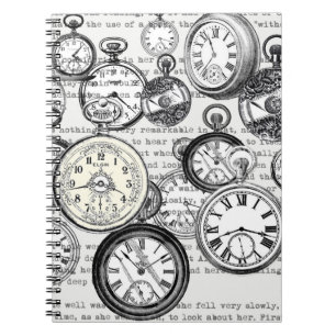 Victorian Pocket Watch Alice in Wonderland Notebook