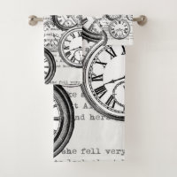 Victorian Pocket Watch Collage Alice Wonderland