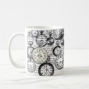 Victorian Pocket Watch Collage Alice Wonderland Coffee Mug