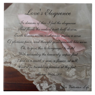 Victorian Poem —"Love's Eloquence" (1900) Tile