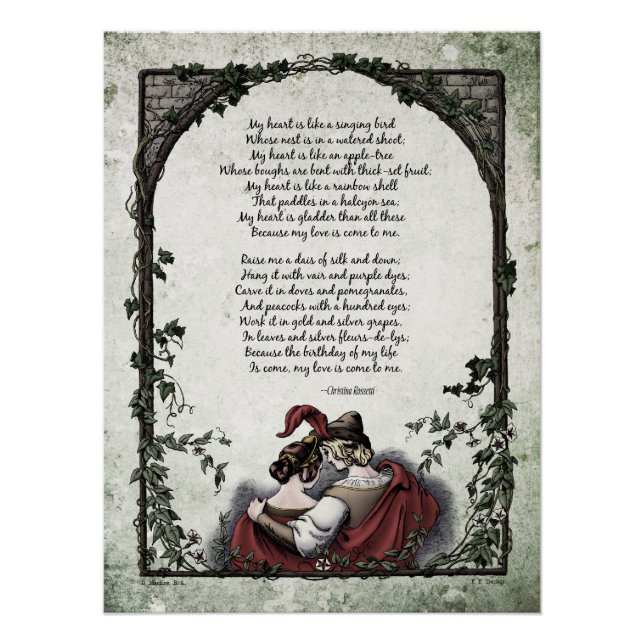 Victorian Poetry Art Rossetti "Love" Glossy Poster (Front)