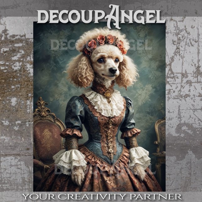 Victorian Poodle -Decoupage- Tissue Paper (Creator Uploaded)