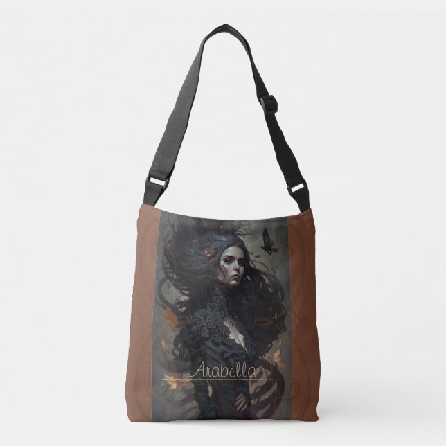 Victorian Portrait Tote Bag, Goth Aesthetic Tote (Front)