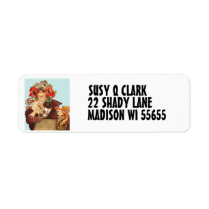 VICTORIAN PRETTY LADY RETURN ADDRESS LABELS