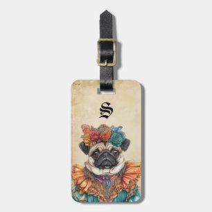 Victorian Pug Dog Luggage Tags