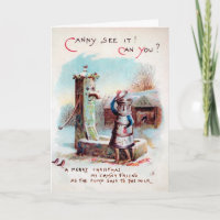 Victorian Pump and Milk Holiday Card