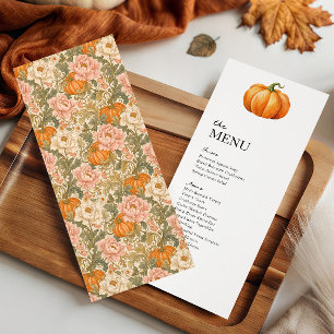 Victorian Pumpkin Holiday Thanksgiving Dinner Menu