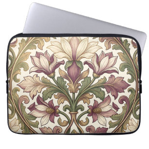 Victorian Purple Cream Ornate Floral  Laptop Sleeve