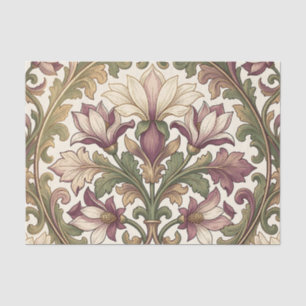 Victorian Purple Cream Ornate Floral Tissue Paper