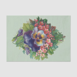 Victorian Purple Pansy Bouquet for Mother's Day Tissue Paper