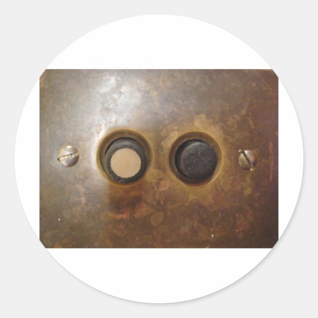 Victorian Push Button Light Switch Classic Round Sticker (Front)