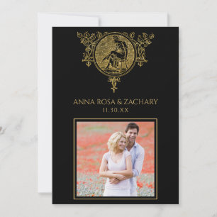 *~* Victorian QR PHOTO RSVP AR6 Ornate Wedding Invitation