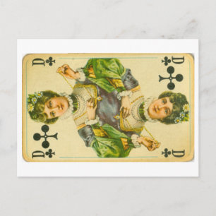 Victorian queen of clubs postcard