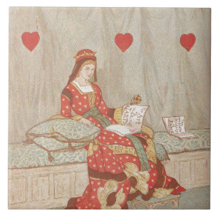 Victorian Queen of Hearts 1900's Valentine Tile