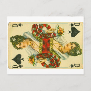 Victorian Queen of Spades Postcard