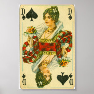 Victorian Queen of Spades Poster