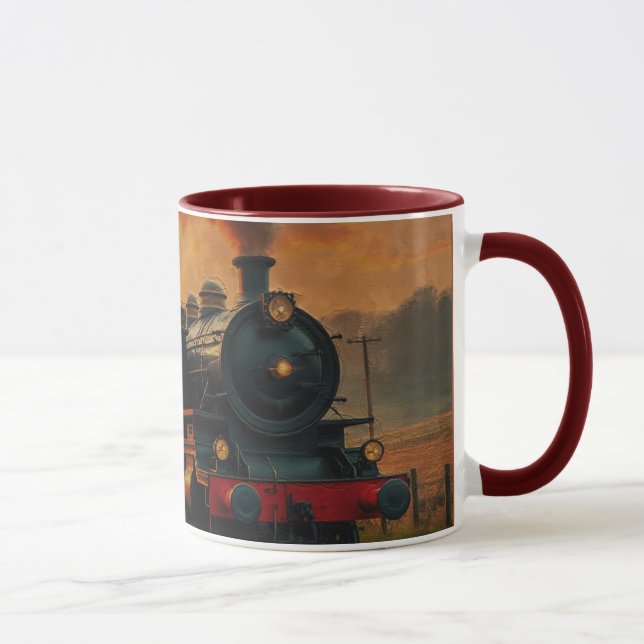 Victorian Rail Travel - Steampunk Steam Train Mug (Right)