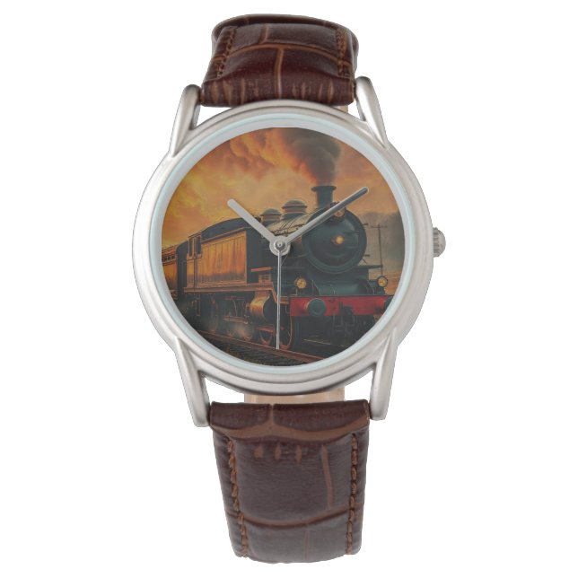 Victorian Rail Travel - Steampunk Steam Train Watch (Front)