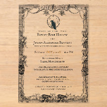 Victorian Raven Moon Gothic Halloween Wedding Invi