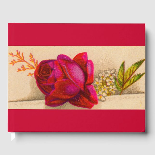 Victorian red rose guest book (Front)