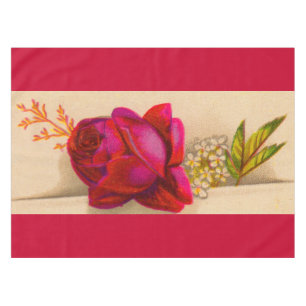 Victorian red rose tablecloth