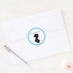 Victorian Regency Woman Silhouette Independant Art Classic Round Sticker