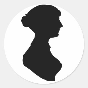 Victorian Regency Woman Silhouette Portrait Classic Round Sticker