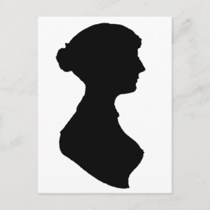 Victorian Regency Woman Silhouette Portrait Postcard