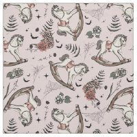 Victorian Rocking Horse Chic Noir Fine-Line Fabric