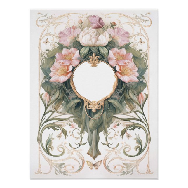 Victorian Romance Floral Background Poster (Front)