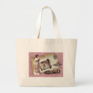 Victorian Romantic Love Letters Large Tote Bag