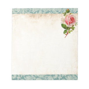 Victorian Rose and Damask Notepad