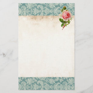 Victorian Rose and Damask Stationery
