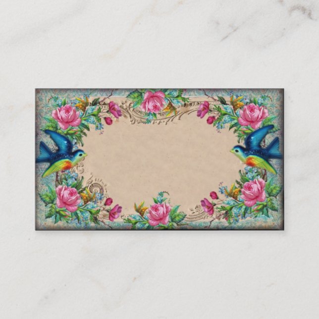 Victorian Rose Border Business Card (Front)