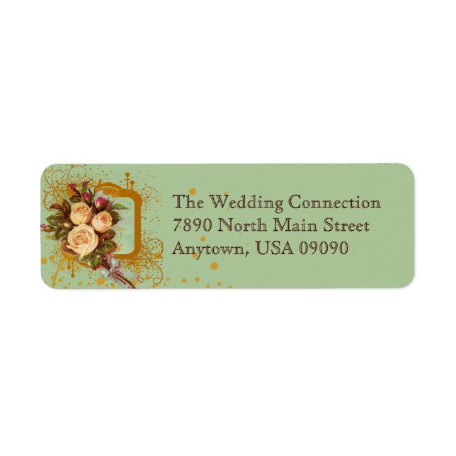 Victorian Rose Bouquet Address Labels (Front)