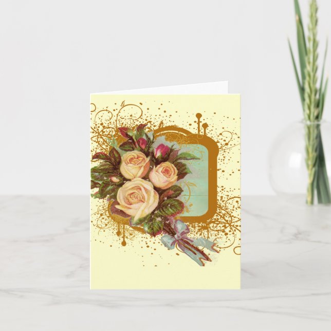 Victorian Rose Bouquet Note Cards (Front)