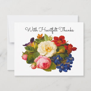 Victorian Rose Bouquet With Heartfelt Thanks Thank You Card