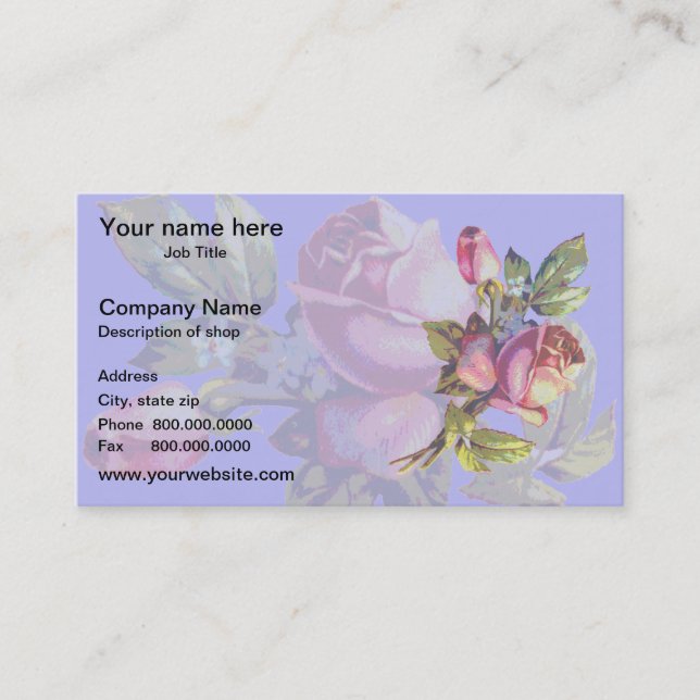 Victorian Rose Business Card (Front)